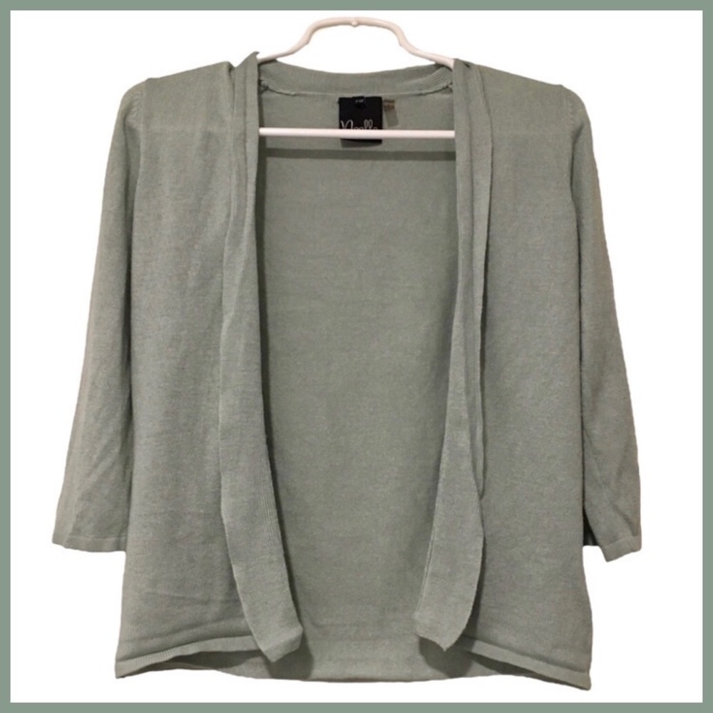 NOELLE Seafoam Green 3/4 Sleeve Cardigan - Size Small / Medium